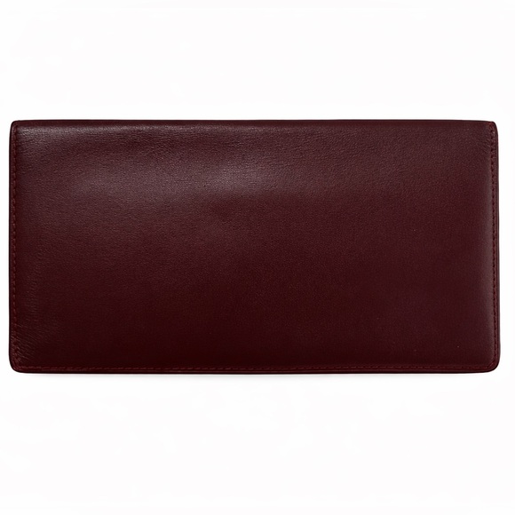 Cartier Burgundy Leather Long Wallet Authentic Luxury Classic - Picture 3 of 6